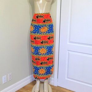 Bubble Brooks wrap tropical maxi skirt